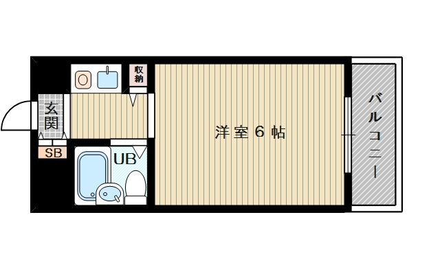 【間取り】 | Ｈ・Ｒ下新庄 | 1Ｋのお部屋です