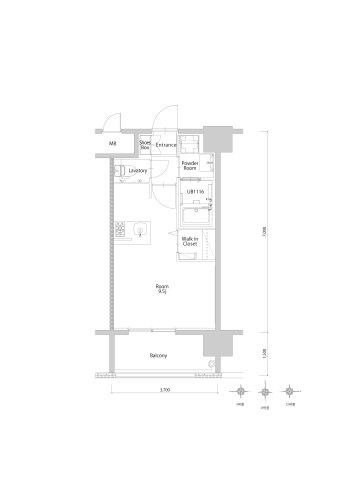 新品家具付きマンション美野島30(KaGood福岡)の間取り|※間取りと異なる場合は現状を優先します。