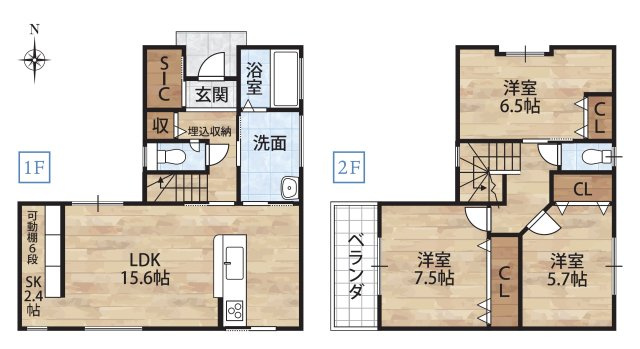 津秦1区画（138-15）・新築戸建の区画図