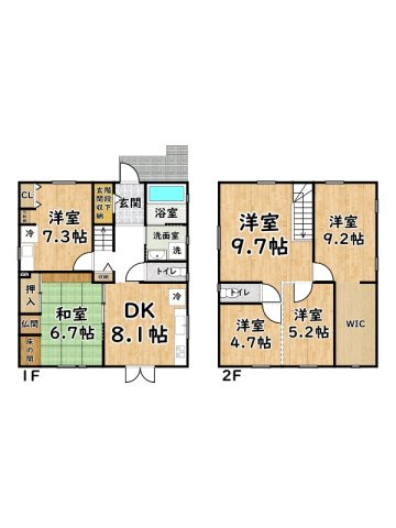 姫路市香寺町田野/中古戸建の間取り