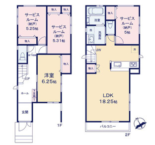 【間取り】 | 習志野市鷺沼三丁目　新築分譲住宅３号棟 | 習志野市鷺沼３丁目　３号棟　１LDK＋３納戸