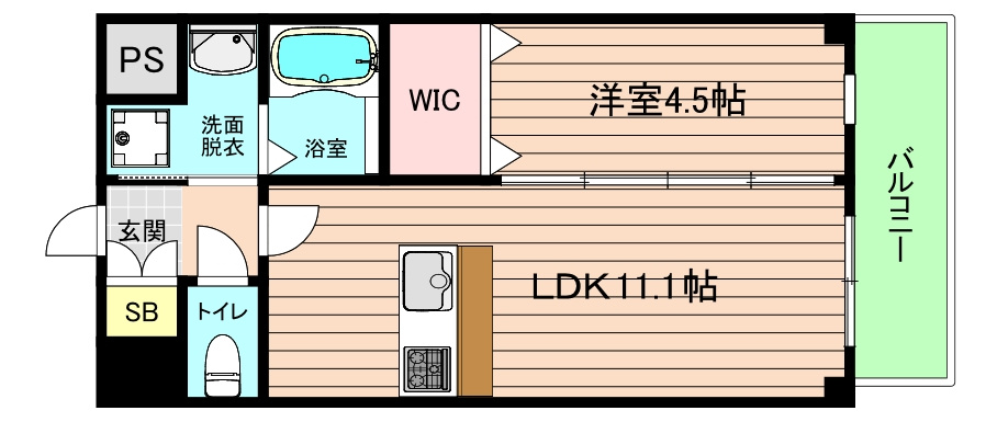 大阪市城東区蒲生１丁目の賃貸マンションの間取り