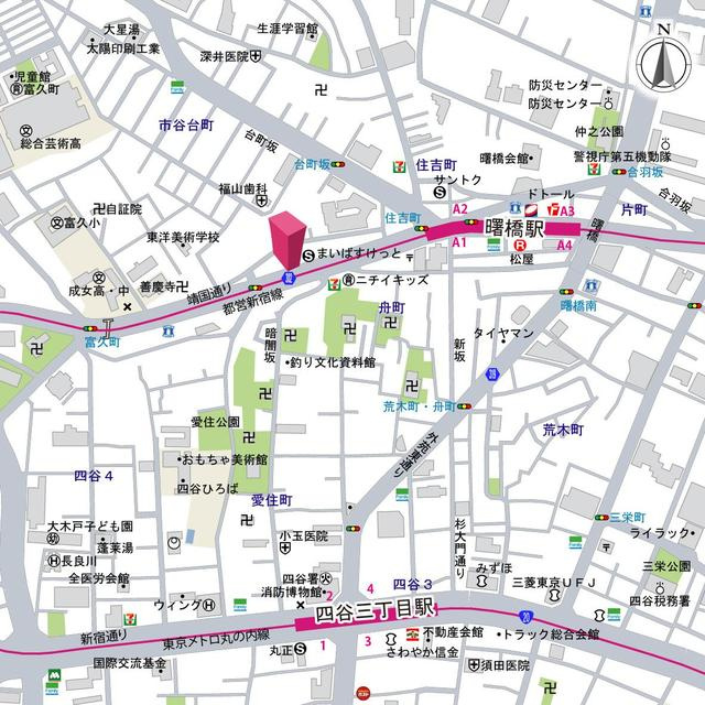 グランハイツ曙橋の地図