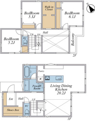 【参考プラン】 | LDK20帖以上+WIC・SIC付3LDK参考プラン