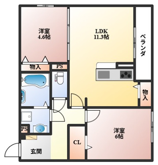 【間取り】 | Flat Comfy 豊中