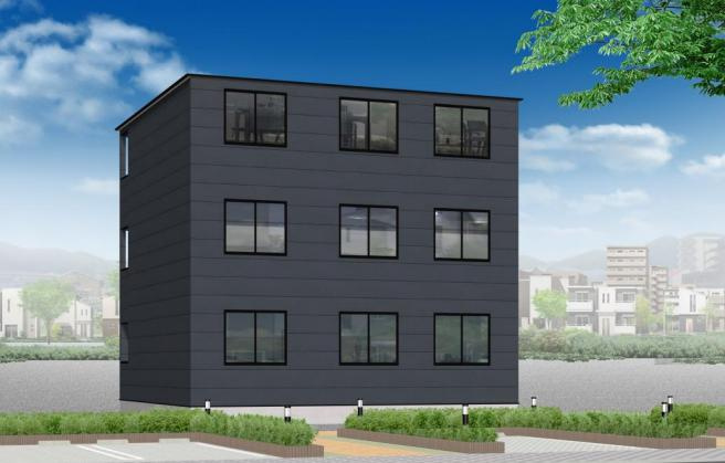 春日部市一ノ割３丁目のアパートの外観パース