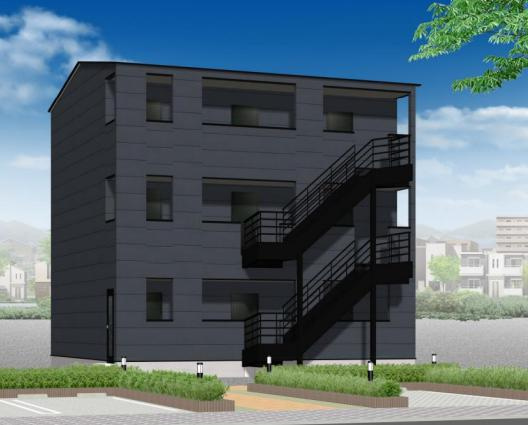 春日部市一ノ割３丁目のアパートの外観パース