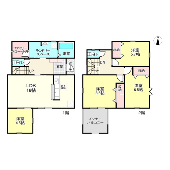 【間取り】 | 揖保郡太子町東南３期/全4棟