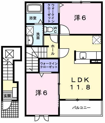 プライム　Ｂの間取り|間取図