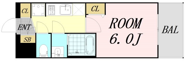 プレサンスドームシティ 仲介手数料無料の間取り