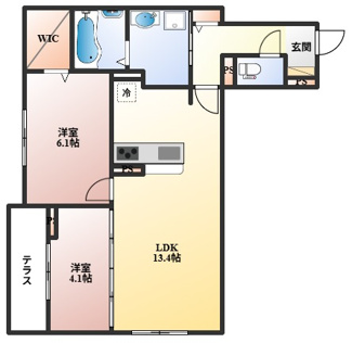 【間取り】 | Flat Comfy 豊中