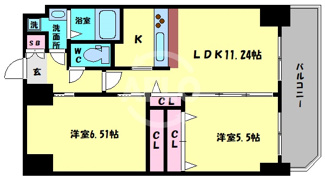 【間取り】 | クローバー・レジデンス文の里 | クローバー・レジデンス文の里　間取り