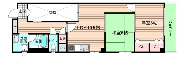 大阪市城東区中央１丁目の賃貸マンションの間取り