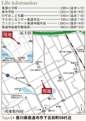 リーブルガーデン善通寺市下吉田町の地図