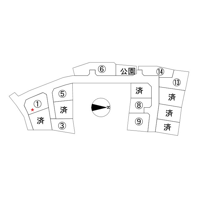 那賀川町北中島1号地の区画図