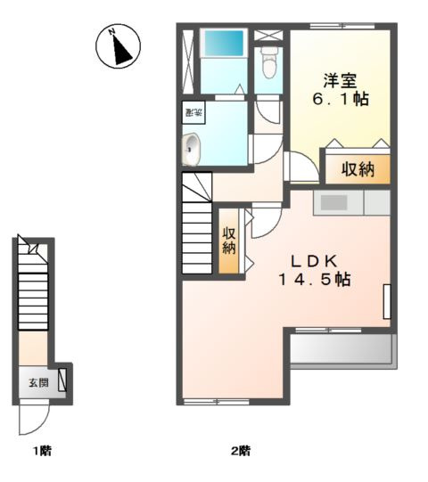 ソレイユ元宮Ⅰの間取り