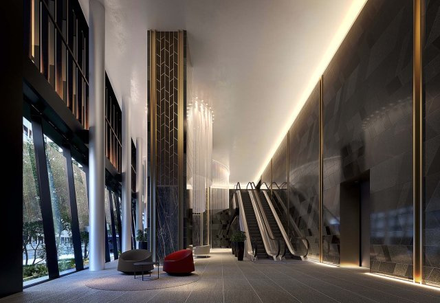 シエリアタワー中之島のロビー