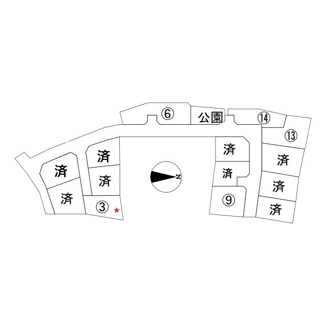 那賀川町北中島3号地の区画図