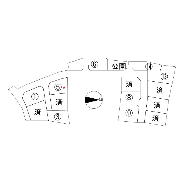 那賀川町北中島5号地の区画図