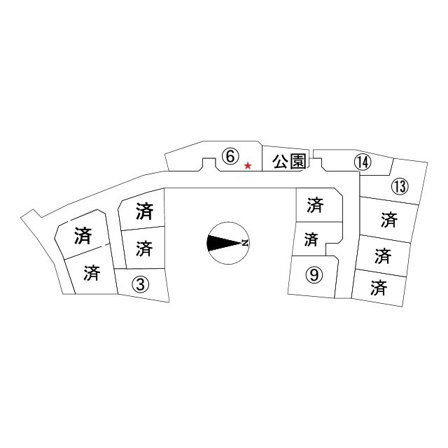 那賀川町北中島6号地の区画図
