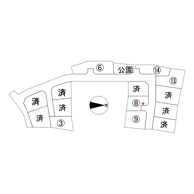 那賀川町北中島8号地の区画図