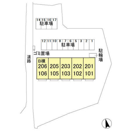 ヴィラージュ Bの区画図