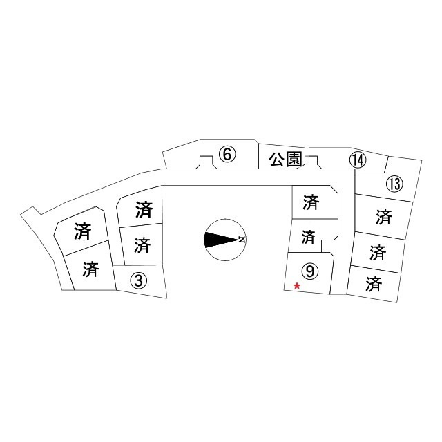 那賀川町北中島9号地の区画図