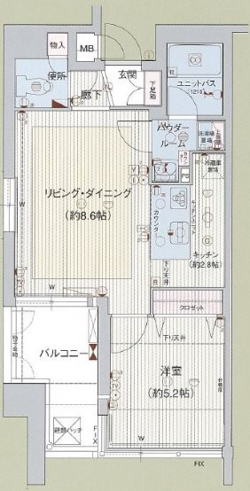 プレサンス三宮花時計前の間取り