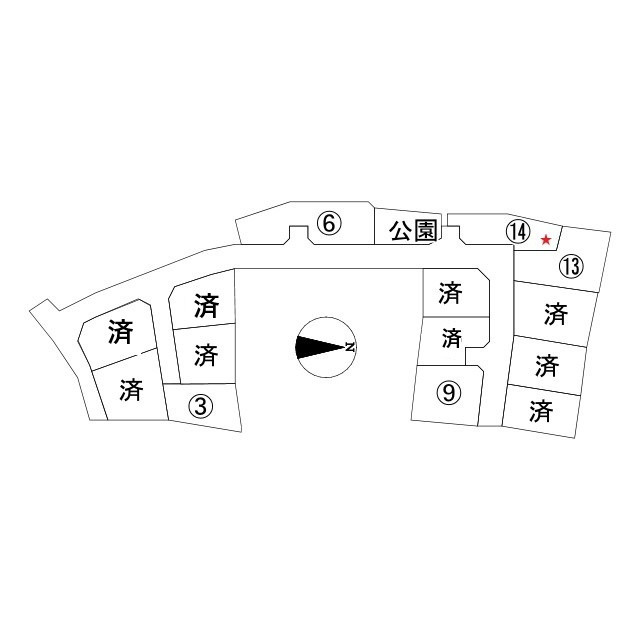 那賀川町上福井14号地の区画図
