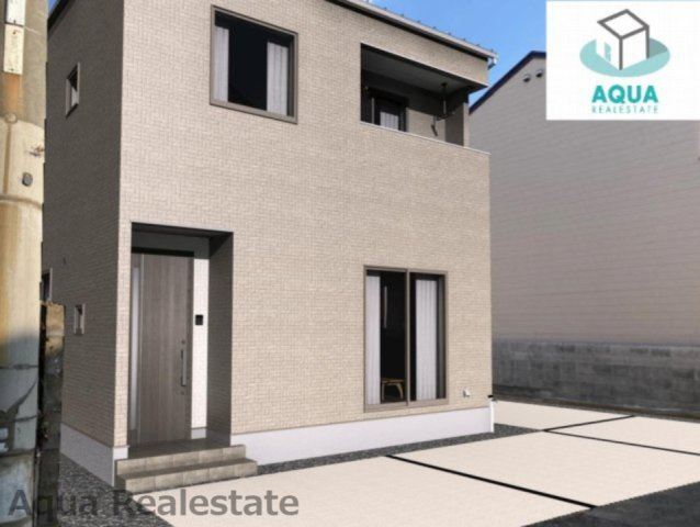 オール電化デザイナーズハウス高松市三条町⑥の前面道路含む現地写真|きれいな玄関です