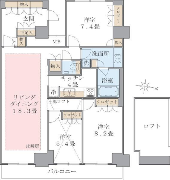 Ｂｒｉｌｌｉａ　ｉｓｔ　東雲キャナルコートの間取り