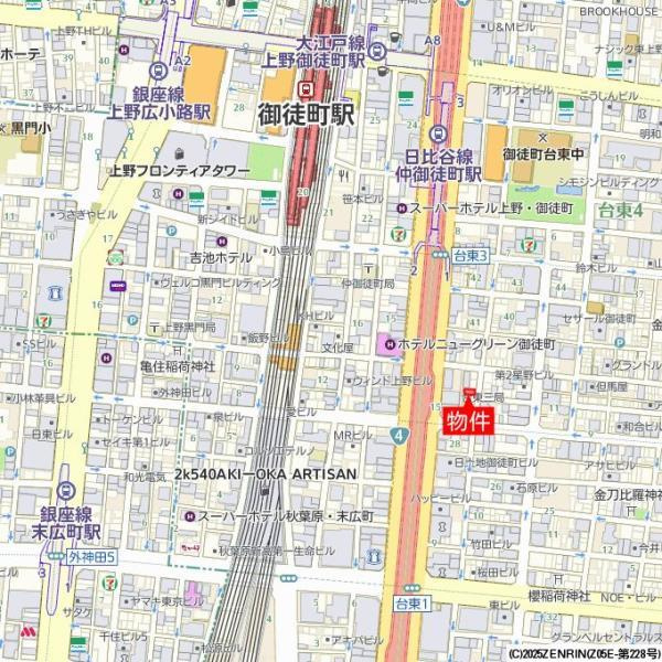 ＦＥＲＩＯ御徒町の地図