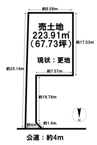 生駒郡斑鳩町法隆寺南１丁目の売地の土地図