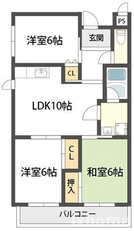 第２パークハイツ橋の内の間取り