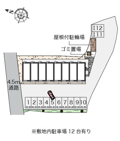 明石市魚住町住吉３丁目のアパートの駐車場