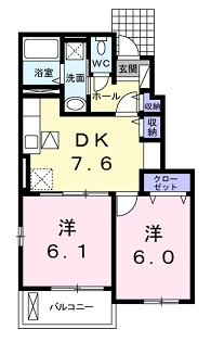 広島市安佐北区上深川町のアパートの間取り