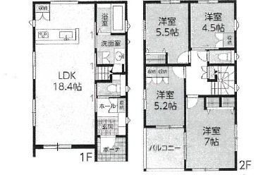 廿日市市福面2丁目　№36243の間取り|4ＬＤＫ
