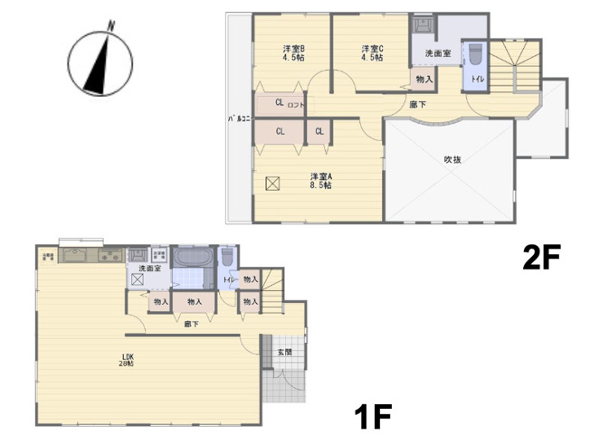 【間取り】 | 東松山市大字毛塚　中古戸建