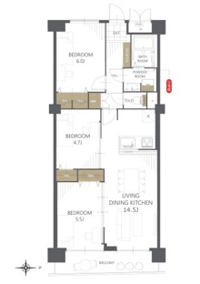 【間取り】南方パークマンション 