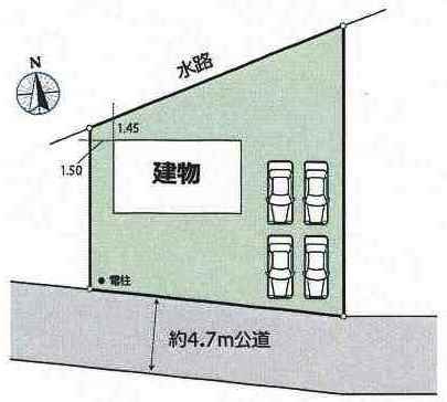比企郡川島町飯島　中古戸建　西武新宿線『本川越駅』徒歩91分　【伊草小学区】の区画図