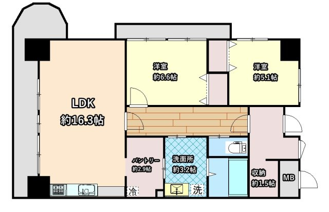 姫路甲丘アーバンコンフォート　　中古マンションの間取り