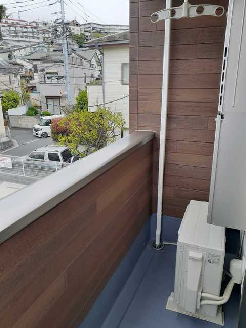 アーク磯子のバルコニー|物干しスペース付きのバルコニー♪