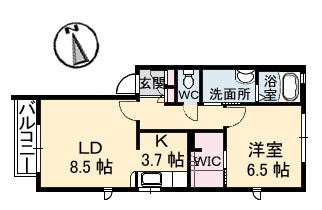 広島市南区翠５丁目のアパートの間取り