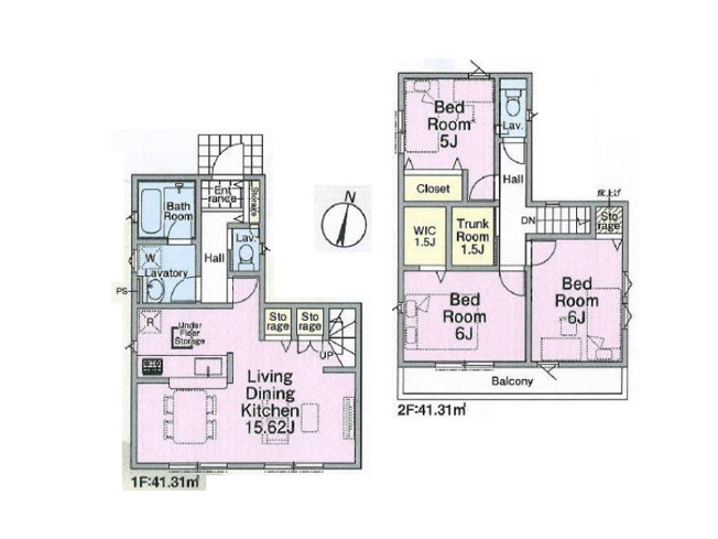 【間取り】 | 練馬区関町北4丁目　新築一戸建住宅　全3棟　(保谷店) | 2号棟/3LDKにWIC・納戸付ゆとりの住まい。収納多くお部屋を広くお使いいただけます。※図面を基に作成しています。現況と異なる場合は現況を優先いたします。