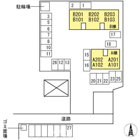 ファミーユ Ｍ B棟の区画図