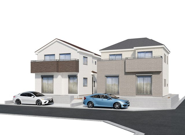 【外観パース】 | 横浜市港南区日限山　新築2棟 | 外観パース
