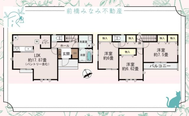 【新築】高崎市若松町　限定１棟　ハートフルタウン　新築建売の間取り