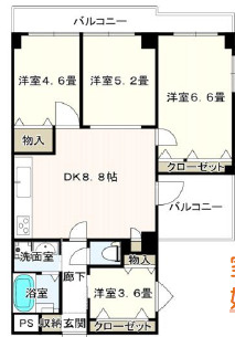 ライオンズマンション学園前の間取り