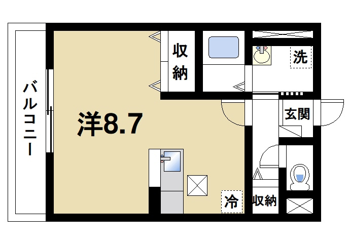 グレースピアＤの間取り|1R