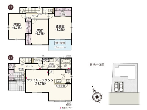【間取り】 | 2階は全居室南向きで自然光をとり入れやすく、どのお部屋にいても明るく居心地よく感じられます♪暖かくて明るいお部屋は光熱費の節約にもつながるので嬉しいですね！